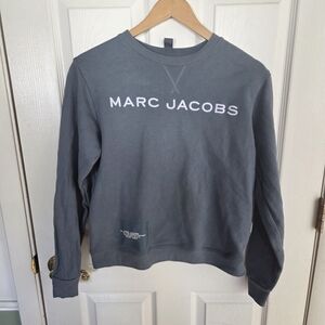 Marc Jacobs Unisex Size XS The Sweatshirt Dusty Blue Embroidered Designer Cotton